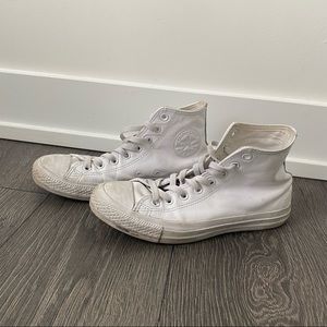 White leather converse chucks